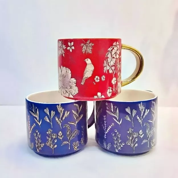 Ceramic Mug With Electroplated Gold Handle