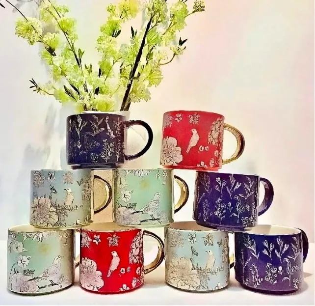 Ceramic Mug With Electroplated Gold Handle